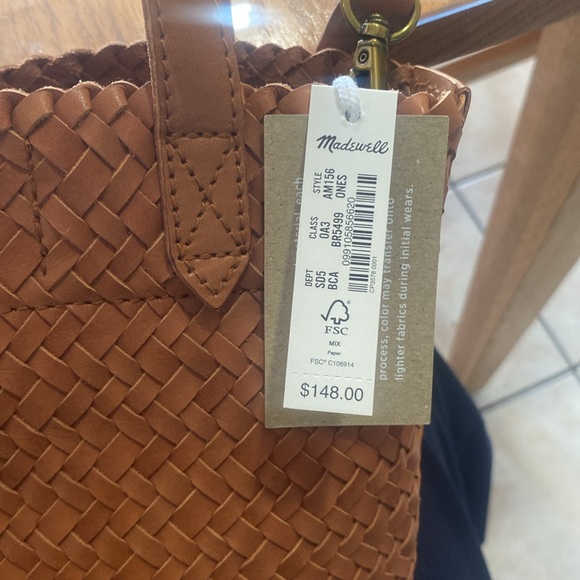 Madewell Small Transport Bag Woven Burnished Caramel Leather - Picture 5 of 8